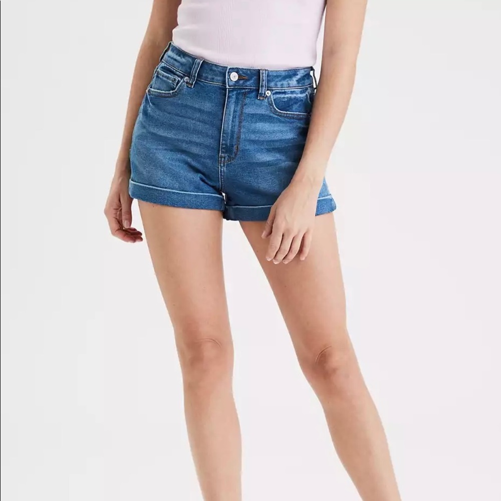 AE MOM STRETCH DENIM SHORTS